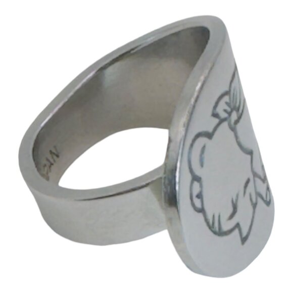Winnie The Pooh Stainless Steel Spoon Ring Size 7.5 - Picture 11 of 13